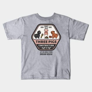 Three Pigs Construction Co. Logo Kids T-Shirt